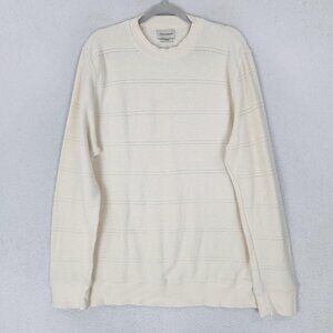 Oliver Spencer Sweater Mens XL Cream Organic Cotton Knit Crew Neck Pullover